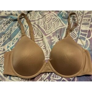 Ellen Tracy Beige Lightly‎ Lined Underwire Bra, Size 38D, 59405P2